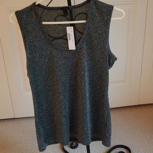 J. Crew black and silver sparkle tank